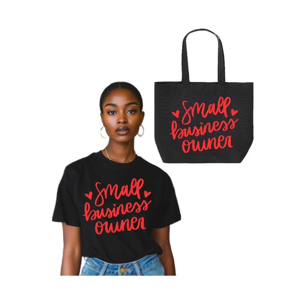NEW | Small Business Owner Shirt & Tote Bundle- Red - Picture 1 of 3